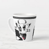 牛, 牛年, 2021, 面白い牛 カフェラテマグ (左アングル)