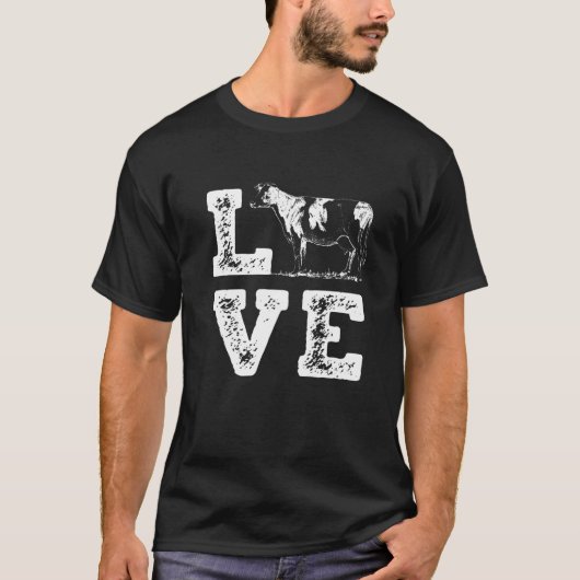 牛 牛 ファッション 牛 Tシャツ (正面)
