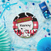 牛、納屋周囲の庭の誕生会 ペーパープレート (パーティー)