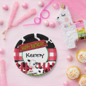 牛、納屋周囲の庭の誕生会 ペーパープレート (パーティー)