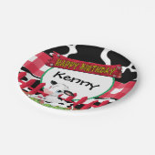 牛、納屋周囲の庭の誕生会 ペーパープレート (アングル)