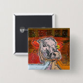 牛 缶バッジ (正面&裏面)