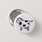 牛 缶バッジ (正面&裏面)