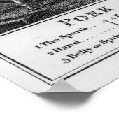 牛、肉、豚肉、羊肉カット、1802年 ポスター (角)