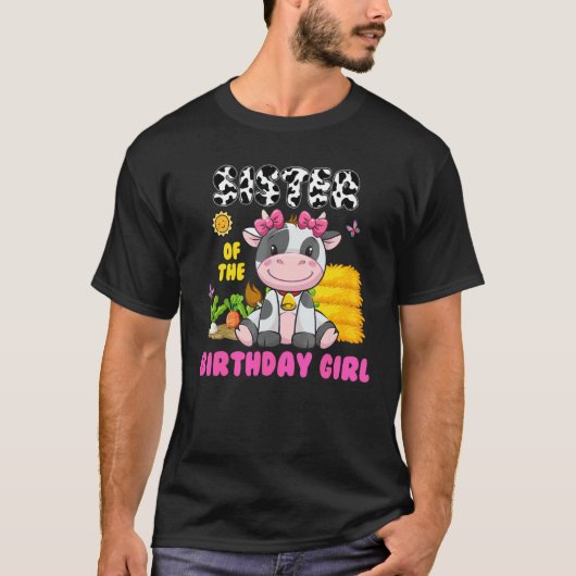 牛 誕生日 ファミリー 牛 お姉ちゃん 誕生日おめでとう Tシャツ (正面)