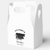 牛 豚 鳥 BabyQ BBQ ベビーシャワー 黒 白 フェイバーボックス (見開き)