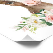 牛、農業動物、ピンクの花、女の子の子供部屋 フォトプリント            (角)