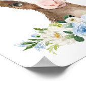 牛、農業動物、納屋、青い花、男の子子供部屋 ポスター (角)