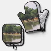 牛 鍋つかみ&鍋敷きセット (正面/裏面)