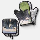 牛 鍋つかみ&鍋敷きセット (正面/裏面)