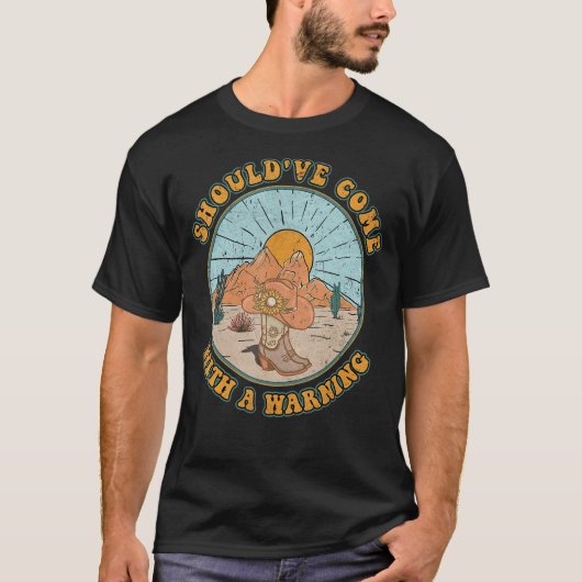 牛・雄牛・ドクロ・ハウディ・警告とともにやってくるべきだった Tシャツ (正面)