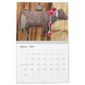 牛：『風雨計の寿命退職したの年』 カレンダー (2月 2027)