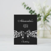 牛 黒 白 40歳の誕生日招待状 招待状 (スタンド正面)