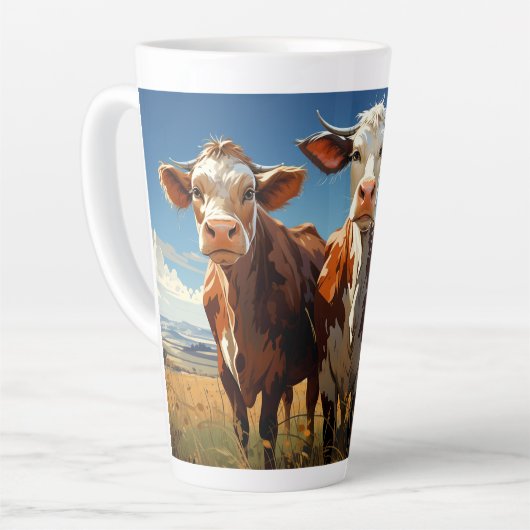 牛#1 カフェラテマグ (左アングル)