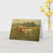 牛 – Edward Mitchell Banister - c1890 カード (黄色い花)