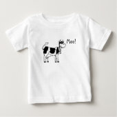 牛、Moo! ベビーTシャツ (正面)