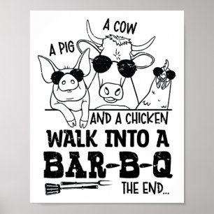 牛A豚と鶏がBbq By B Qに入る ポスター
