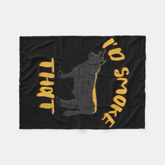 牛Bbq焼き肉おもしろい愛好家の皮肉なユーモア フリースブランケット (正面(横))