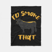 牛Bbq焼き肉おもしろい愛好家の皮肉なユーモア フリースブランケット (正面)