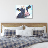 牛No 01. 0254アイリッシュフライシア牛 キャンバスプリント (インサイチュ (寝室))