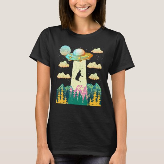 牛Ufo誘引ヴィンテージレトロ Tシャツ (正面)