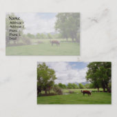 牛v3を牧草を食べること 名刺 (正面/裏面)