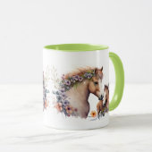 牝馬と1歳馬のマグカップ マグカップ (正面右)