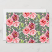 牡エレガント丹フローラブライダルシャワー茶招待状 招待状 (裏面)