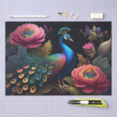 牡丹かわいらしの孔雀のように 薄葉紙 (クラフト)