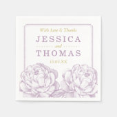 牡丹かわいらしフローラ結婚コレクション スタンダードカクテルナプキン (正面)