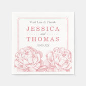 牡丹かわいらしフローラ結婚コレクション スタンダードカクテルナプキン (正面)