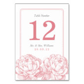 牡丹かわいらしフローラ結婚コレクション テーブルナンバー (裏面)