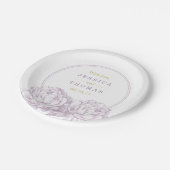 牡丹かわいらしフローラ結婚コレクション ペーパープレート (アングル)