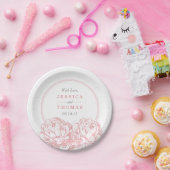 牡丹かわいらしフローラ結婚コレクション ペーパープレート (パーティー)