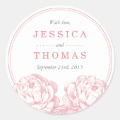 牡丹かわいらしフローラ結婚コレクション ラウンドシール (正面)