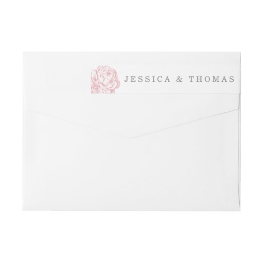 牡丹かわいらしフローラ結婚コレクション ラップアラウンドラベル (裏面)