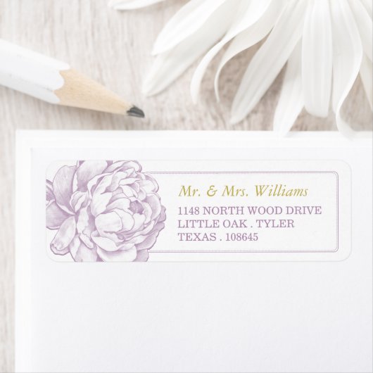 牡丹かわいらしフローラ結婚コレクション ラベル (インサイチュ)