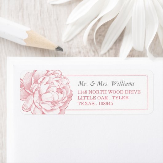 牡丹かわいらしフローラ結婚コレクション ラベル (インサイチュ)