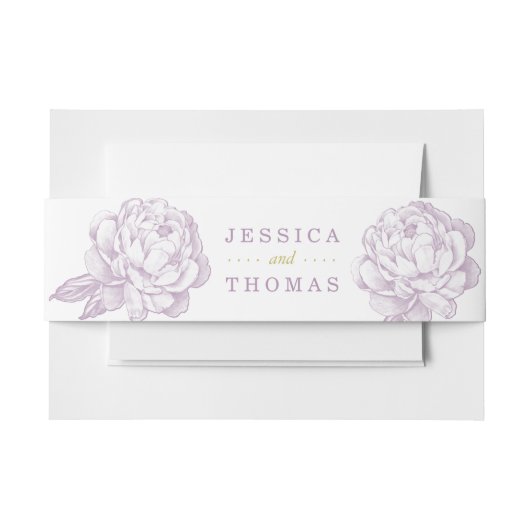 牡丹かわいらしフローラ結婚コレクション 招待状ベリーバンド (正面例)