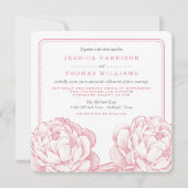 牡丹かわいらしフローラ結婚コレクション 招待状 (正面)