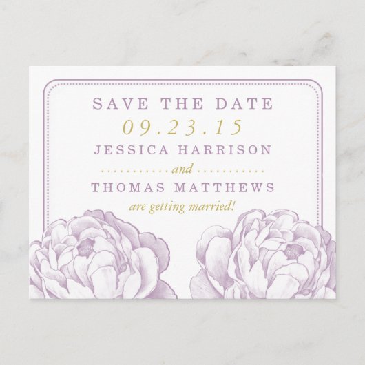 牡丹かわいらしフローラ結婚コレクション 案内ポストカード (正面)