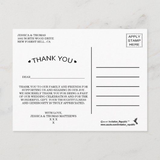 牡丹かわいらしフローラ結婚コレクション 案内ポストカード (裏面)