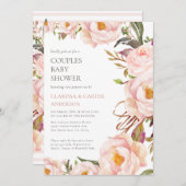 牡丹かわいらし園花カップル赤ちゃんシャワー 招待状