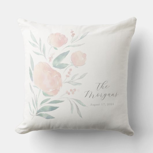 牡丹かわいらし引っ越し祝いパーティー又は新婚ギフト クッション (正面)