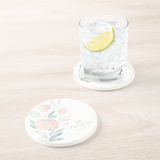 牡丹かわいらし引っ越し祝いパーティー又は新婚ギフト コースター (側面)