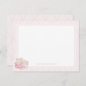 牡丹かわいらし文パーソナライズされた具 ノートカード (正面/裏面)