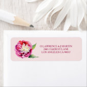 牡丹かわいらし水色フローラ ラベル (インサイチュ)