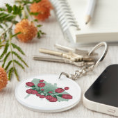 牡丹が芽を出す。水の色花の構成。 キーホルダー (正面右)