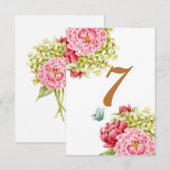 牡丹とあじさいテーブルカードNo 7 出欠カード (正面/裏面)