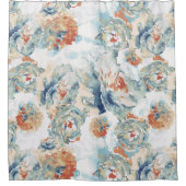 牡丹とあじさい開花秋色 シャワーカーテン (正面)